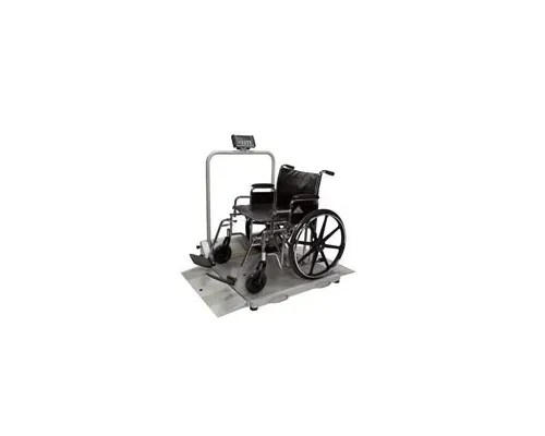 Health O Meter Professional - 2610KL - Digital Wheelchair Dual Ramp Scale with Folding Ramps, Capacity: 1000 lbs/454 kg, Resolution: 0.2 lb/0.1kg, Platform Dimension Ramp (4) Wheels, 120V Adapter