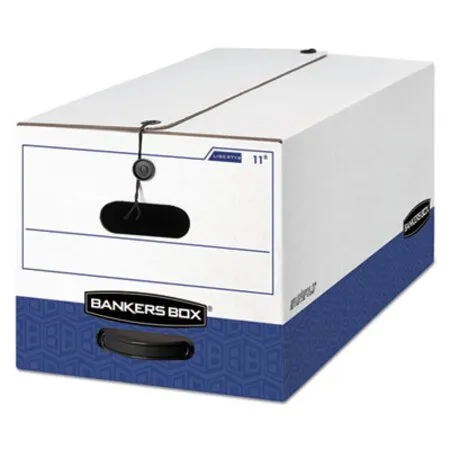 Bankers Box - FEL-00011 - Liberty Heavy-duty Strength Storage Boxes, Letter Files, 12.25 X 24.13 X 10.75, White/blue, 12/carton
