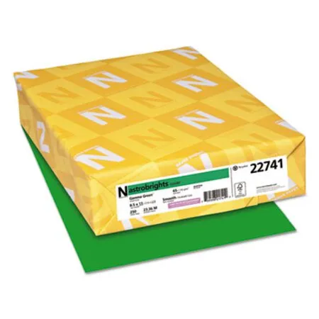 Astrobrights - WAU-22741 - Color Cardstock, 65 Lb Cover Weight, 8.5 X 11, Gamma Green, 250/pack