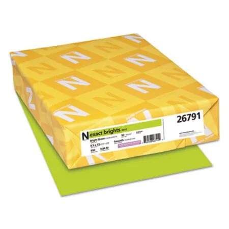 Neenah Paper - WAU-26791 - Exact Brights Paper, 20 Lb Bond Weight, 8.5 X 11, Bright Green, 500/ream