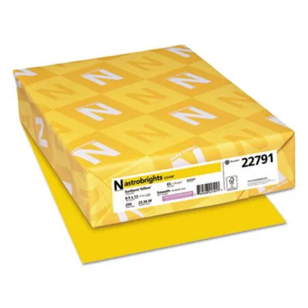 Astrobrights - WAU-22791 - Color Cardstock, 65 Lb Cover Weight, 8.5 X 11, Sunburst Yellow, 250/pack