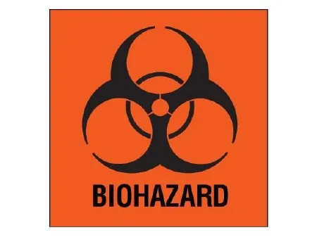 Shamrock Scientific - SBH-8 - Pre-printed Label Shamrock Warning Label Fluorescent Red Biohazard / Symbol Black Biohazard 1 X 1 Inch