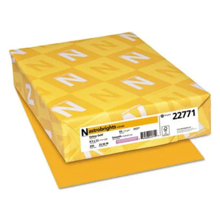 Astrobrights - WAU-22771 - Color Cardstock, 65 Lb Cover Weight, 8.5 X 11, Galaxy Gold, 250/pack