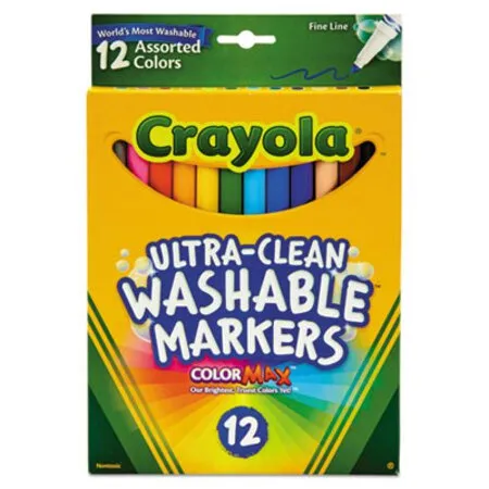 Crayola - CYO-587813 - Ultra-clean Washable Markers, Fine Bullet Tip, Assorted Colors, Dozen