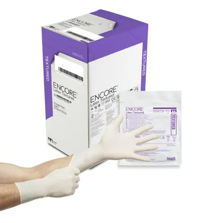 Ansell Healthcare - 5785003 - Ansell ENCORE Latex Textured Surgical Glove ENCORE Latex Textured Size 7 Sterile Latex Standard Cuff Length Fully Textured Ivory Chemo Tested