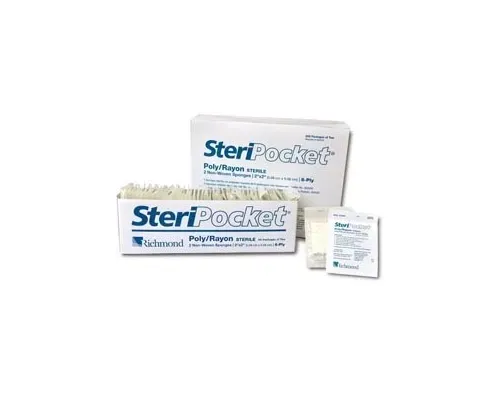Richmond Dental & Medical - From: 300408 To: 303122  Richmond Dental SteriPocket Sponge, Non Woven, 8 Ply Rayon/ Poly, Sterile