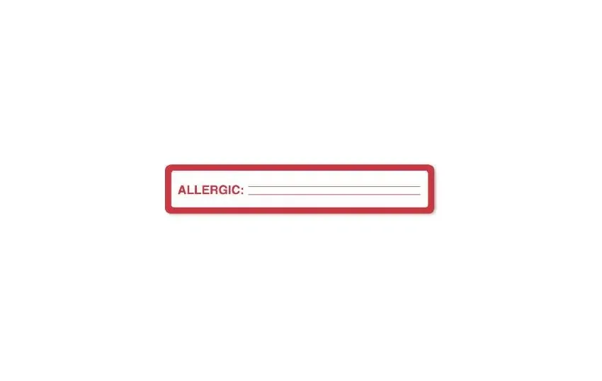 United Ad Label - UAL - ULCU229 - Pre-printed Label Ual Allergy Alert White Paper Allergic Red Alert Label 1 X 5-1/2 Inch
