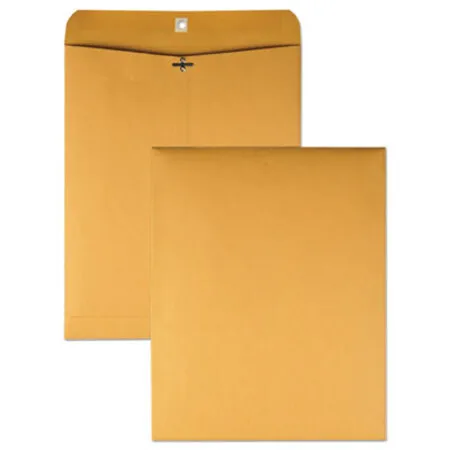 Quality Park - QUA-37805 - Clasp Envelope, 32 Lb Bond Weight Kraft, 14 1/2, Square Flap, Clasp/gummed Closure, 11.5 X 14.5, Brown Kraft, 100/box