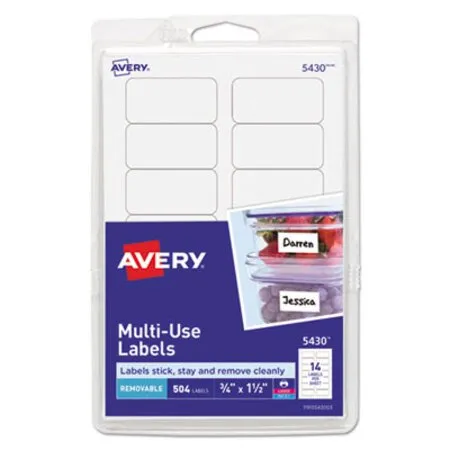 Avery - AVE-05430 - Removable Multi-use Labels, Inkjet/laser Printers, 0.75 X 1.5, White, 14/sheet, 36 Sheets/pack, (5430)