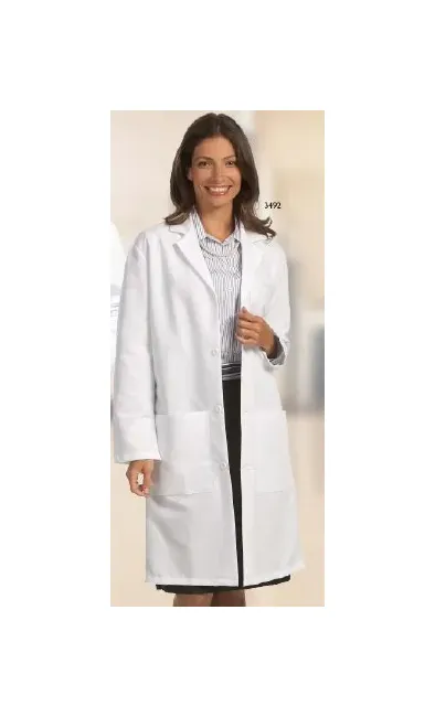 Fashion Seal Uniforms - 3492-S - Lab Coat White Small Knee Length 80% Polyester / 20% Cotton Reusable