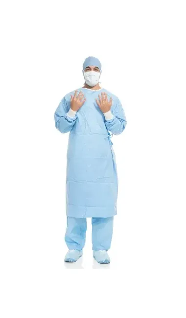 O&M Halyard - Aero Blue - 41724 - Surgical Gown with Towel Aero Blue Large / X-Long Blue Sterile AAMI Level 3 Disposable
