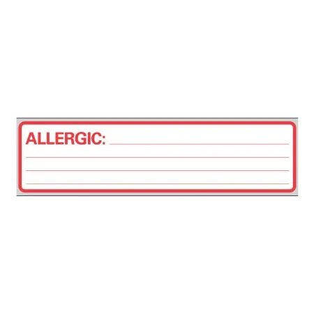 Precision Dynamics - Timemed - N-12 - Pre-Printed Label Timemed Allergy Alert White Allergic: Red Alert Label 1 X 6 Inch