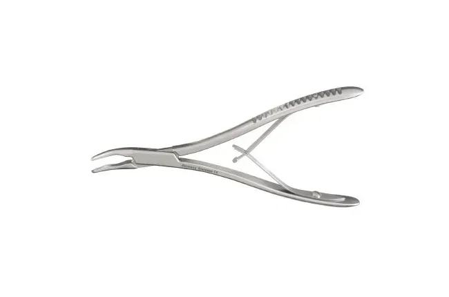 McKesson - 43-1-4801 - Microsurgical Rongeur Mckesson Argent Friedman Curved, Very Delicate Double Spring Plier Type Handle 1.3 Mm Bite X 5-1/2 Inch Length