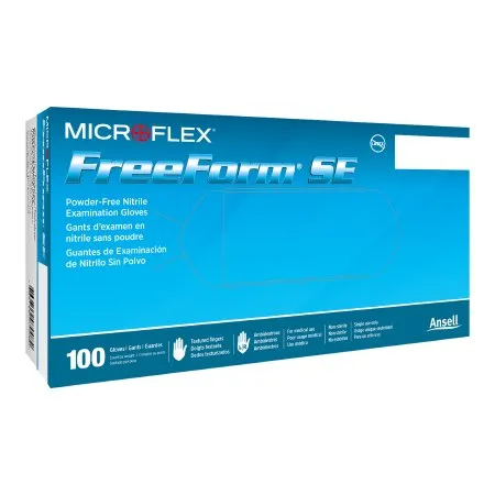Microflex Medical - FreeForm SE - FFS-700-L - Exam Glove FreeForm SE Large NonSterile Nitrile Standard Cuff Length Textured Fingertips Blue Not Rated