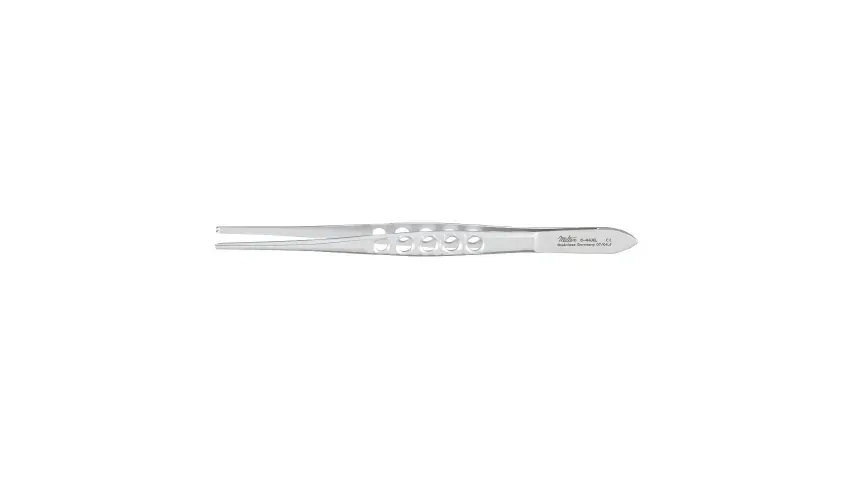 Integra Lifesciences - 6-44XL - Tissue Forceps 5-1/2 Inch Length Surgical Grade Stainless Steel Nonsterile Nonlocking Thumb Handle Straight Serrated Tips With 1 X 2 Teeth