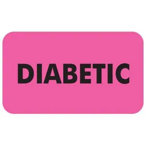 Tabbies - MAP3530 - Pre-printed Label Advisory Label Pink Diabetic Black Safety And Instructional 7/8 X 1-1/2 Inch