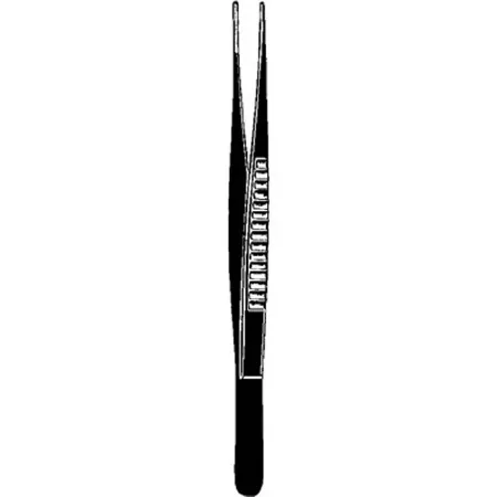 Sklar - 90-2312 - Laser Surgery Tissue Forceps Sklar Black Debakey 9-1/2 Inch Length Or Grade Coated Stainless Steel Nonsterile Nonlocking Thumb Handle Straight Blunt 2 Mm Jaws With 1 X 2 Rows Of Fine Atraumatic Teeth
