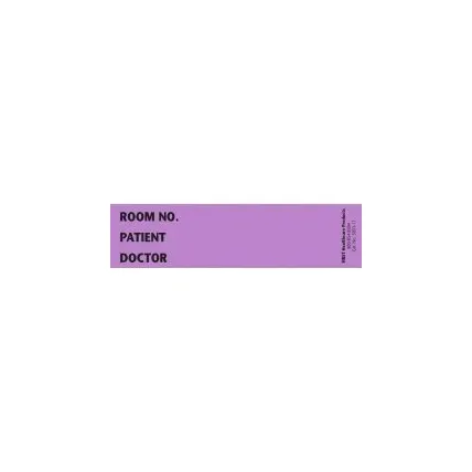 First Healthcare Products - 5033-17 - Pre-Printed Label Advisory Label Violet Paper Room No_Paitent_Doctor_ Black Patient Information 1-3/8 X 5-3/8 Inch