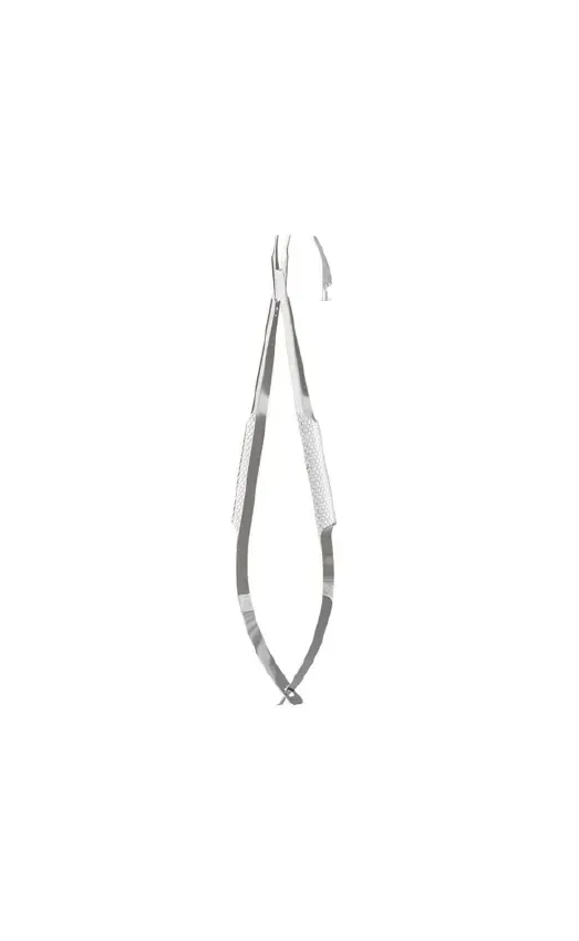 Integra Lifesciences - 18-1840 - Needle Holder 5-1/8 Inch Length Curved Smooth Delicate Tapered Jaws Solid Round Handle