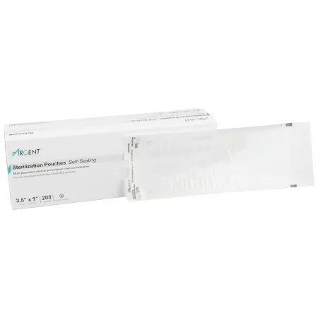 McKesson - 73-SSP381 - Argent Sure Check Sterilization Pouch Argent Sure Check Ethylene Oxide (EO) Gas / Steam 3 1/2 X 9 Inch Transparent / Blue Self Seal Paper / Film