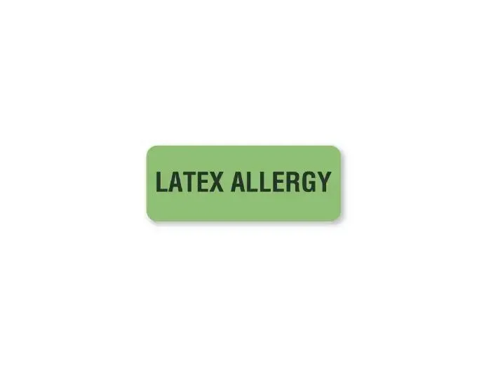 United Ad Label - UAL - ULHN910 - Pre-printed Label Ual Allergy Alert Green Paper Latex Allergy Black Alert Label 7/8 X 3 Inch