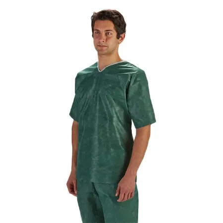 Molnlycke - Barrier - 18620 - Scrub Shirt Barrier Medium Green 3 Pockets Short Set-in Sleeve Unisex