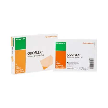 Smith & Nephew - Iodoflex Pad - 6602134010 -  Iodophor Impregnated Dressing  Rectangle 2 1/8 X 3 Inch Sterile