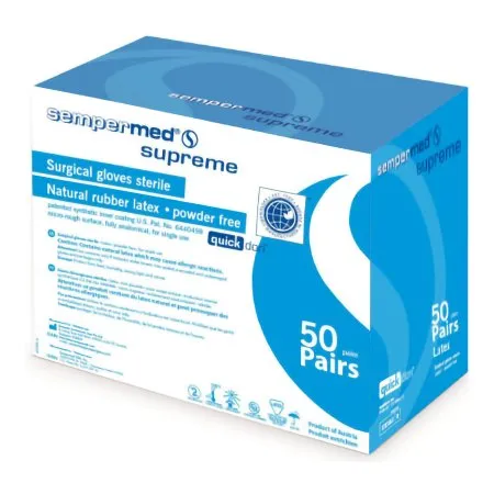 Sempermed - SPFP850 - USA Supreme Surgical Glove Supreme Size 8.5 Sterile Latex Standard Cuff Length Fully Textured Ivory Not Chemo Approved