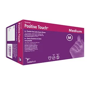 Cardinal - Positive Touch - 8841 - Exam Glove Positive Touch Small NonSterile Latex Standard Cuff Length Fully Textured Ivory Not Rated