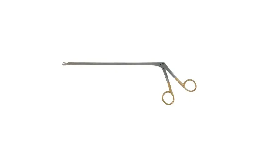 BR Surgical - Gold Series - BR70-61704G - Biopsy Forceps Gold Series Kevorkian 9-3/4 Inch Length Surgical Grade Stainless Steel / Tungsten Carbide Nonsterile Nonlocking Finger Ring Handle Straight 3 X 9 Mm Bite