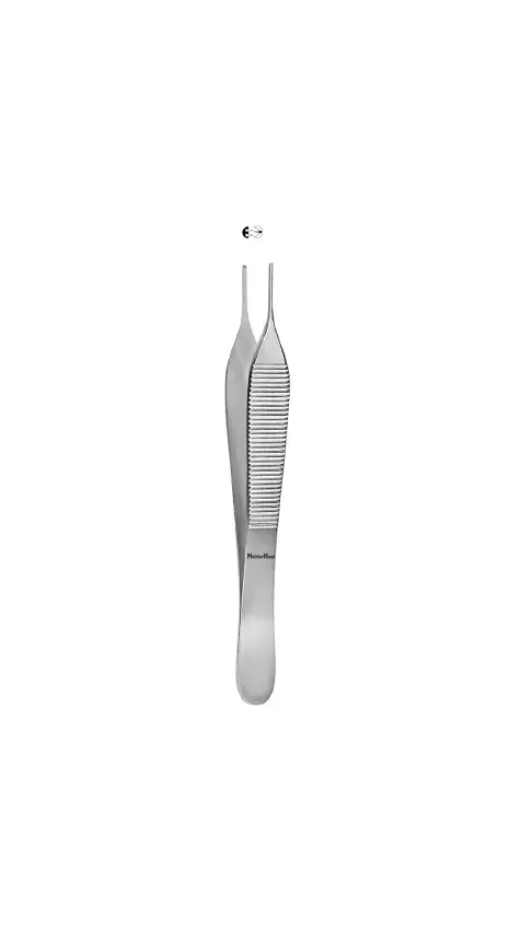 Integra Lifesciences - MeisterHand - MH6-122 - Tissue Forceps Meisterhand Adson 4-3/4 Inch Length Surgical Grade German Stainless Steel Nonsterile Nonlocking Thumb Handle Straight Delicate, 2 X 3 Teeth