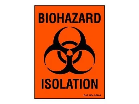 Shamrock Scientific - Shamrock - From: IV-4-SBH To: 4-SBH-9 -  Pre Printed Label  Warning Label Fluorescent Red Biohazard Isolation / Symbol Black Biohazard 3 X 4 Inch