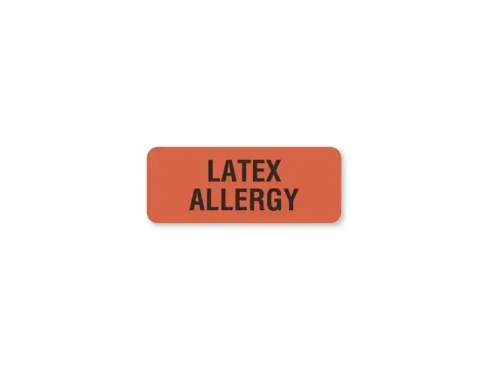 United Ad Label - UAL - ULHN754 - Pre-printed Label Ual Allergy Alert Red Paper Latex Allergy Black Alert Label 7/8 X 3 Inch