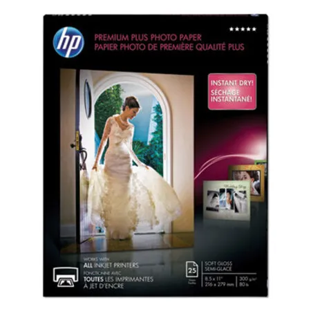 HP - HEW-CR671A - Premium Plus Photo Paper, 11.5 Mil, 8.5 X 11, Soft-gloss White, 25/pack