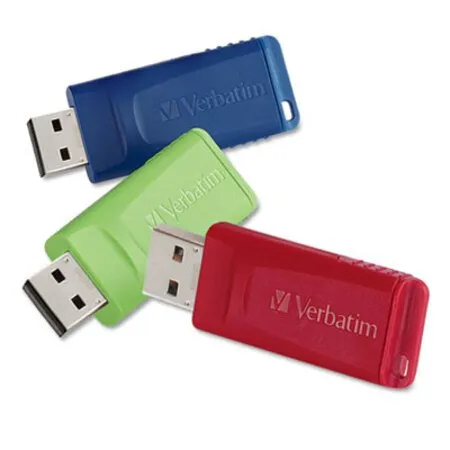 Verbatim - VER-99811 - Store n Go Usb Flash Drive, 32 Gb, Assorted Colors, 3/pack