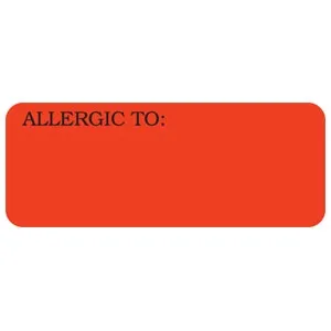Tabbies - UL808 - Pre-printed Label Allergy Alert Red Allergic To: Black Alert Label 7/8 X 2-1/4 Inch