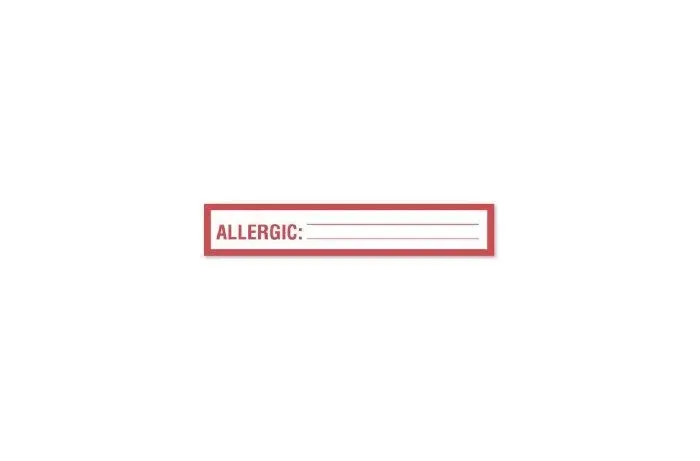 United Ad Label - UAL - ULSH94 - Pre-printed Label Ual Allergy Alert White Paper Allergic:_____________ Alert Label 1 X 6 Inch