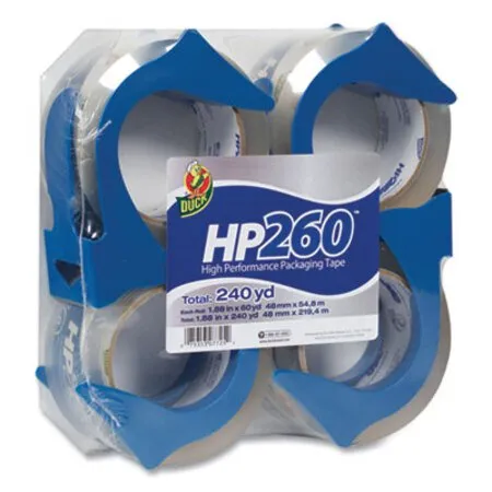 Duck - DUC-0007725 - HP260 Packaging Tape with Dispenser  3' Core  1.88' x 60 yds  Clear  4/Pack