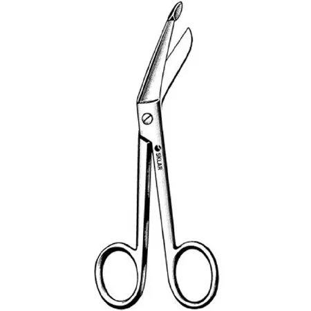 Sklar - 11-1055lft - Bandage Scissors Sklar Lister 5-1/2 Inch Length Or Grade Stainless Steel Left Handed Finger Ring Handle Angled Blunt Tip / Blunt Tip