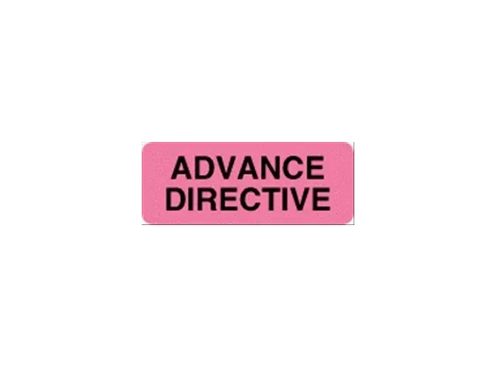 United Ad Label - UAL - ULMR720 - Pre-printed Label Ual Advisory Label Fluorescent Red Paper Advance Directive Black Safety And Instructional 7/8 X 2-1/4 Inch
