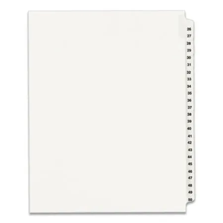 Avery - AVE-01331 - Preprinted Legal Exhibit Side Tab Index Dividers, Avery Style, 25-tab, 26 To 50, 11 X 8.5, White, 1 Set, (1331)