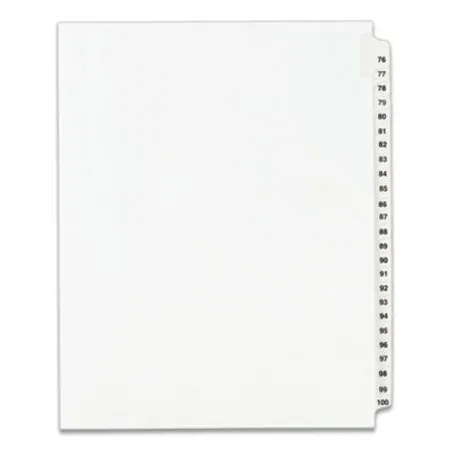 Avery - AVE-01333 - Preprinted Legal Exhibit Side Tab Index Dividers, Avery Style, 25-tab, 76 To 100, 11 X 8.5, White, 1 Set, (1333)