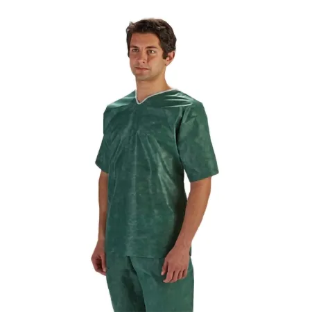 Molnlycke - Barrier - 18650 - Scrub Shirt Barrier 2x-large Green 3 Pockets Short Set-in Sleeve Unisex
