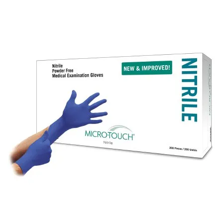 Ansell Healthcare - Micro-Touch Nitrile - 6034300 - Ansell Micro Touch Nitrile Exam Glove Micro Touch Nitrile X Small NonSterile Nitrile Standard Cuff Length Textured Fingertips Blue Chemo Tested