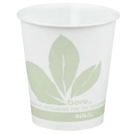 RJ Schinner Co - Bare Eco-Forward - R53BB-JD110 - Drinking Cup Bare Eco-Forward 5 oz. Leaf Print Wax Coated Paper Disposable