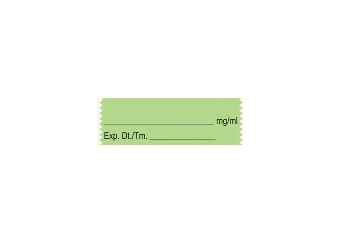 United Ad Label - ULTA230 - Pre-printed / Write On Label Advisory Label Green Paper Blank Mg/ml Black Syringe Label 1-1/2 X 1/2 Inch