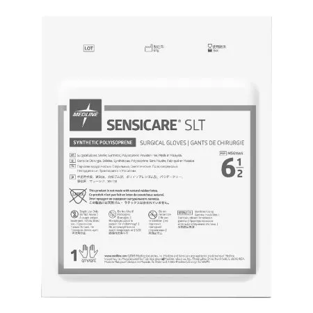 Medline - MSG1565 - SensiCare SLT Surgical Glove SensiCare SLT Size 6.5 Sterile Polyisoprene Standard Cuff Length Fully Textured Cream Not Chemo Approved