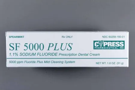 Cypress - SF 5000 Plus - 60258015001 - SF 5000 Plus Sodium Fluoride 1.1% Dental Cream Tube 1.8 oz.