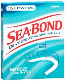 Combe - 01150900163 - SeaBond Denture Adhesive SeaBond Wafer 15 per Box