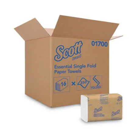Scott - KCC-01700 - Essential Single-fold Towels, Absorbency Pockets, 9.3 X 10.5, 250/pack, 16 Packs/carton